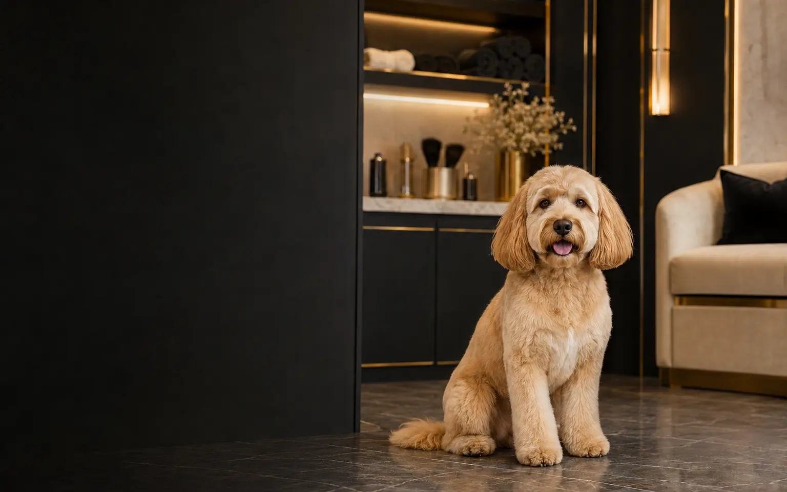 Luxury Fur premium köpek bakım salonunda bakımlı köpek